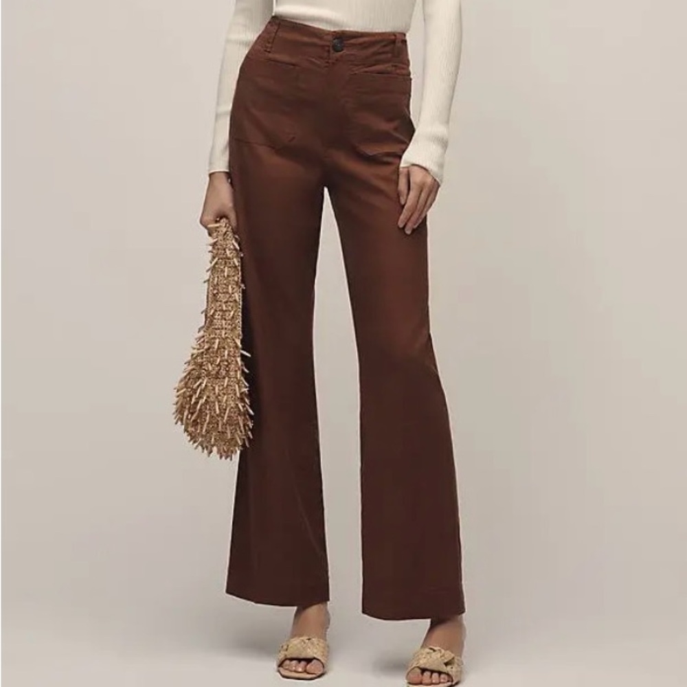 Maeve Brown Wide Leg Pants
